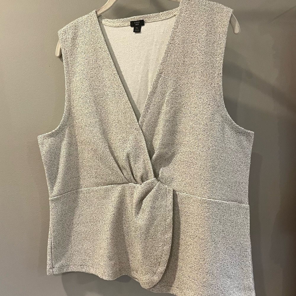 J Crew 365 Boucle Peplum Sleeveless Tank XL
